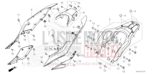 CARENAGE LATERAL/PORTE-BAGAGE ARRIERE NT1100DP de 2023